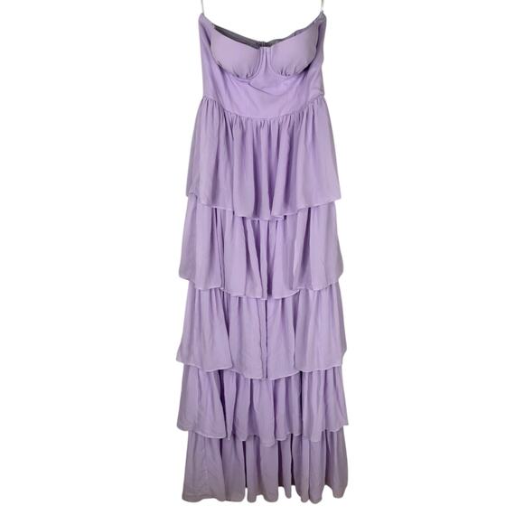 Lovers and Friends Hattie Gown Strapless Tiered Formal Fairy Party Garden Prom M - Picture 4 of 11